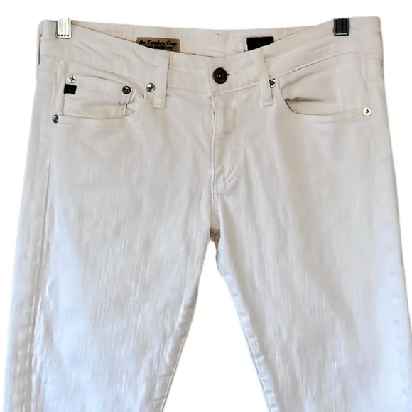 AG Adriano Goldschmied The Tomboy Crop Relaxed Straight Leg Jeans White Size 28 - Picture 5 of 12